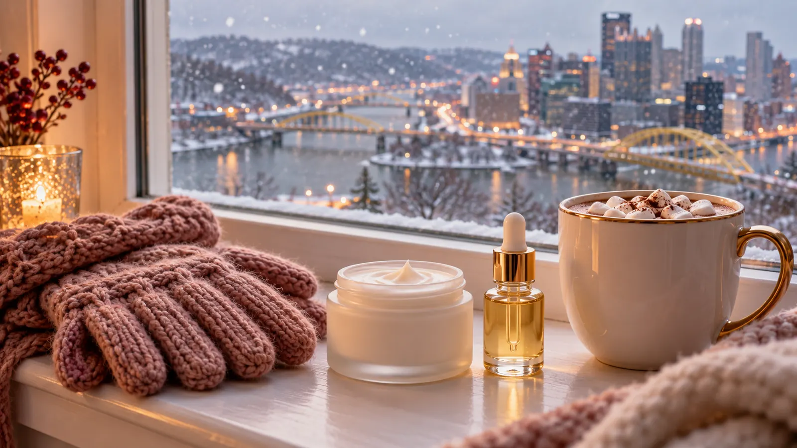A windowsill in winter